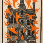 Ghost House Block Print