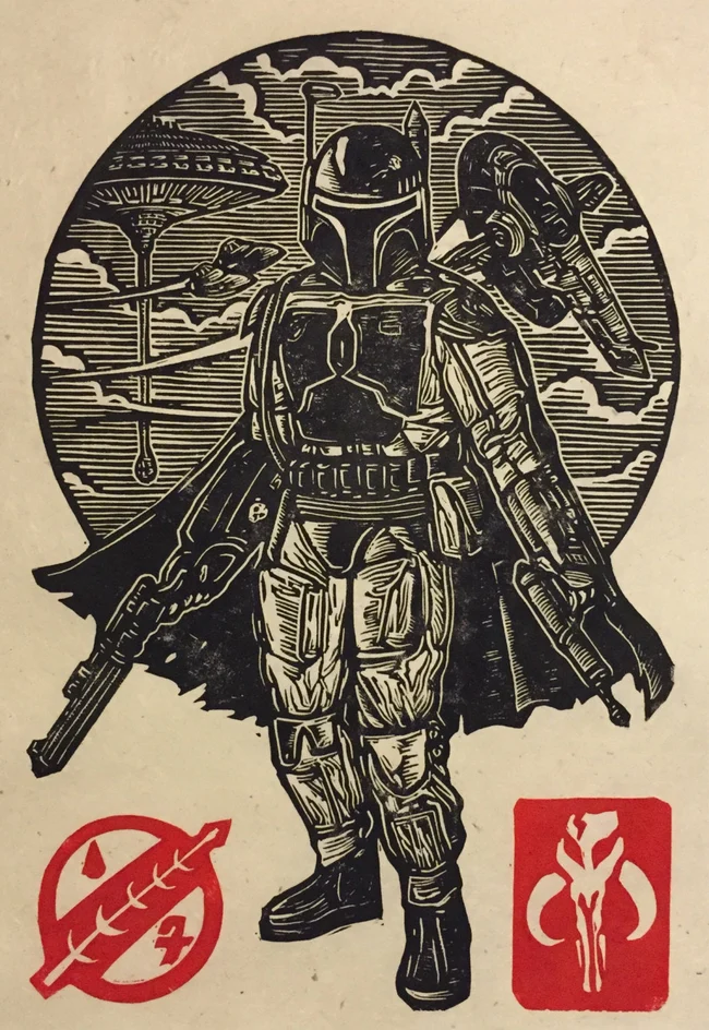 Boba Fett Block Print