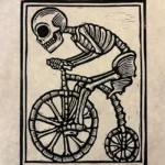 Bone Bike Block Print