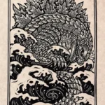 Godzilla Rising Block Print