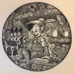 Pinocchio Block Print
