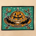 Space Pumpkin Block Print